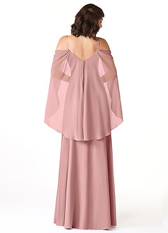 Azazie Cienna Bridesmaid Dresses Dusty Rose A-Line Off the Shoulder Chiffon Dress image2