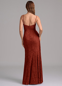 Azazie Amyra Vestidos de damas de honor Vestido de Terracota de Devorado Floral de Corte Sirena Convertible con Vestidos sin tirantes image7