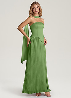 Azazie Tierney Bridesmaid Dresses Basil A-Line Strapless Chiffon Convertible Dress image7