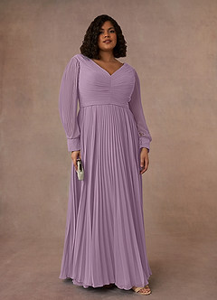 Azazie Zina Mother of the Bride Dresses Wisteria A-Line Pleated Chiffon Dress image7