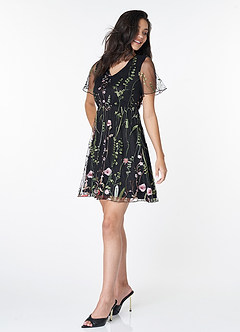 Darling Romance Black Floral Embroidery Mini Dress image5