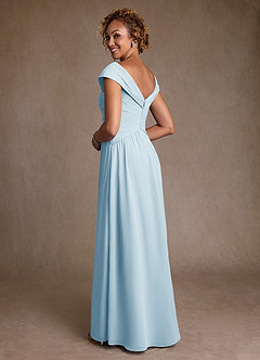 Azazie Myrtle Kleider für die Brautmutter A-Linie Plissee Chiffon Kleid Himmelblau image2