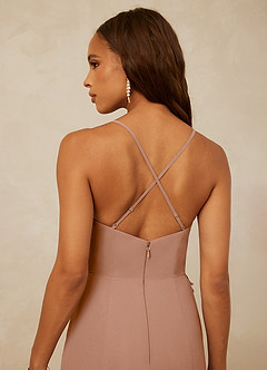 Christian Siriano Bridal for Azazie 1006 Bridesmaid Dresses Champagne Rose Mermaid Ruched Chiffon Dress image7
