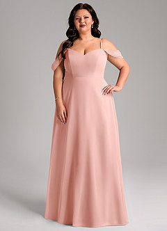 Azazie Marley Bridesmaid Dresses Rosette A-Line Off the Shoulder Chiffon Convertible Dress image11