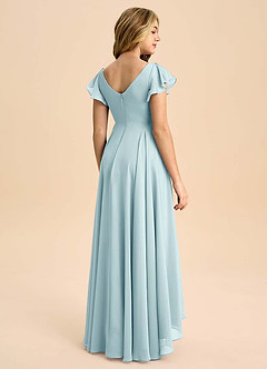 Azazie Caria Junior Abito A-Line in Chiffon Plissettato Sea Glass image2