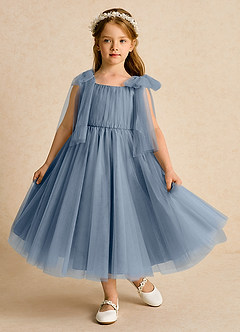Azazie Dori Flower Girl Dresses Twilight A-Line Ruched Tulle Dress image2