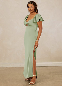 Christian Siriano Bridal for Azazie 1005 Bridesmaid Dresses Dusty Sage Sheath Sweetheart Neckline Stretch Satin Dress image11