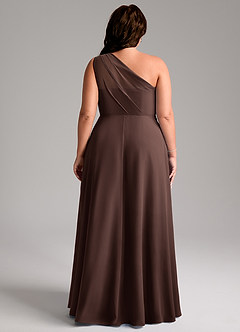 Azazie Phaedra Bridesmaid Dresses Ganache A-Line One Shoulder Chiffon Dress image2