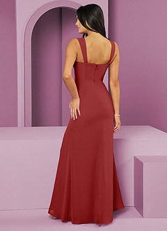 Barbie ♥ Azazie Vestidos de damas de honor Vestido de Óxido de Gasa de Corte Sirena con Plisado image7