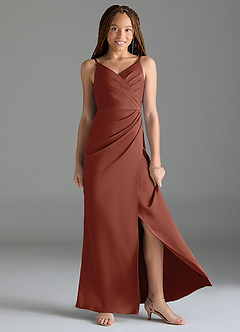 Azazie Maci Junior Klä av Sjöjungfru i Stretch Satin Plisserad image3