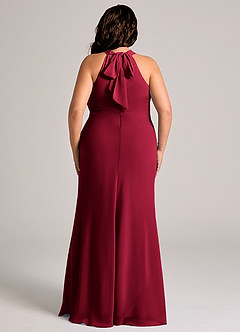 Azazie Doretta Bridesmaid Dresses Burgundy Mermaid Pleated Chiffon Dress image7