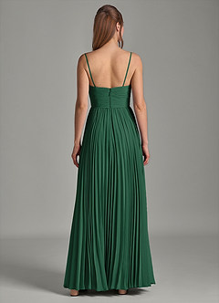 Azazie Chiana Brudtärnklänningar Klä av A-Linje i Chiffong Axelbandslös Mörkgrön image6