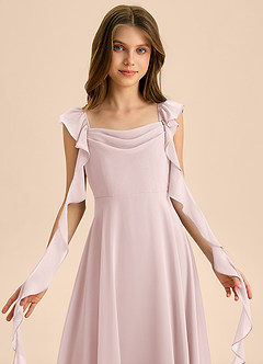 Azazie Carmin Junior Klä av A-Line i Chiffong Rynkad image7