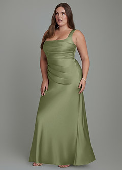 Azazie Agustina Bridesmaid Dresses Garden Sage Mermaid Corset Stretch Satin Dress image11