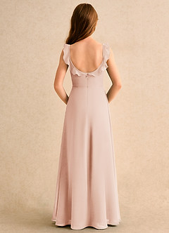 Azazie Chip Girls Formal vestidos de niña de las flores Vestido de Rosa Inglesa de Gasa de Corte en A con Sin mangas image2