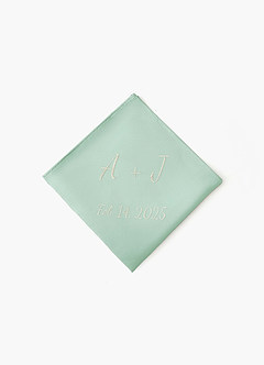 front Personalized Letter Matte Satin Pocket Square