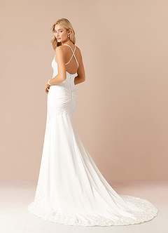 Azazie Santana Final Sale Mermaid Sequins Crepe Back Satin Brides Dress image4