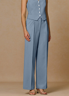 front Rowan Dusty Blue Refined Weave Performance pants