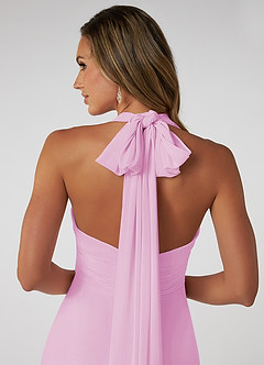 Azazie Fifi Bridesmaid Dresses Candy Pink A-Line Strapless Chiffon Convertible Dress image4