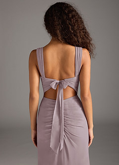 Azazie Jesaphine Bridesmaid Dresses Dusk Sheath Bow Chiffon Dress image6