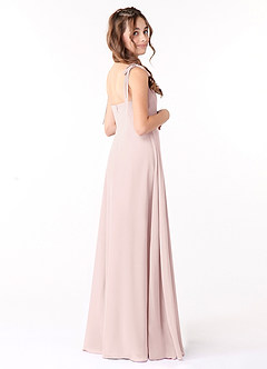 Azazie Rosey Junior Blushing Pink A-Line Sweetheart Neckline Chiffon Dress image2