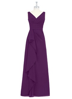 Azazie Julianna Brautjungfernkleider A-Linie Chiffon Kleid Traube image6