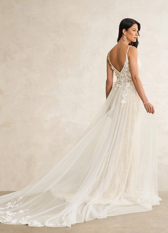 Azazie Avia Wedding Dresses Diamond White Champagne Mermaid Sequins Lace Dress image7