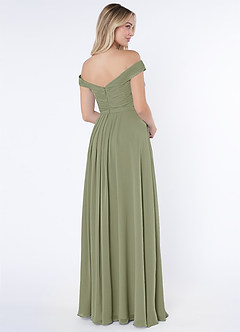 Azazie Audrianna Bridesmaid Dresses Pistachio A-Line Off-The-Shoulder Gathered Chiffon Convertible Dress image4
