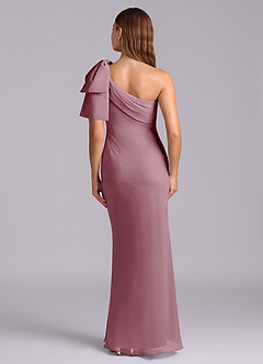 Azazie Yuanna Bridesmaid Dresses Vintage Mauve Mermaid One Shoulder Chiffon Dress image2