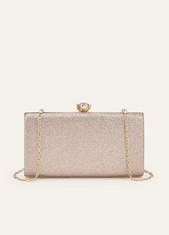 front Glamorous Champagne Gold Clutch