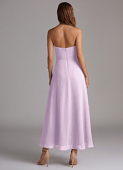 Azazie Wren Vestidos de madrinha de casamento Vestido Lilás Fosco de Chiffon de Linha A com Sem alças image4
