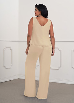 Azazie Maura Vestidos para mãe da noiva Vestir Champanhe de Chiffon de Macacão/terninho com Lantejoulas image11