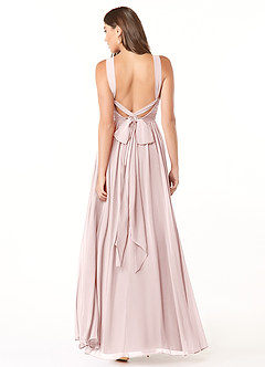 Azazie Dionne Robes de demoiselle d'honneur Robe Trapèze en Mousseline de soie Corset Rose Pâle image2