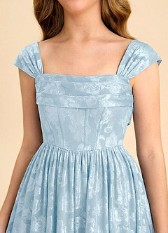 Azazie Hattie Junior Formal Klä av A-Line i Blommig Utbrändhet Plisserad image4