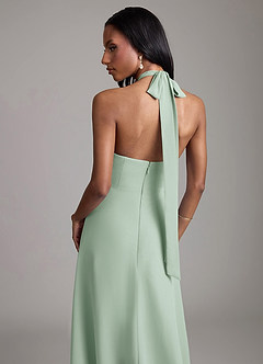 Azazie Tracie Bridesmaid Dresses Agave A-Line Pleated Chiffon Dress image7