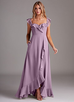 Azazie Lyra Bridesmaid Dresses Wisteria A-Line Chiffon Convertible Dress image3