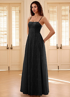 Gleavia Nero Abito da ballo a trapezio con paillettes image3