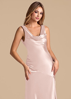 Azazie Rylina 신부 들러리 드레스 인어 메탈릭 새틴 바닥 길이 드레스 image7