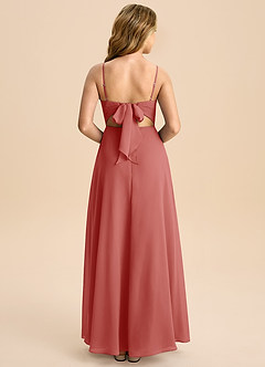 Azazie Shale Junior Robe Trapèze en Mousseline de soie Arc Antique Rose image1