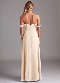 Azazie Aaron Brautjungfernkleider Wandelbar A-Linie Schulterfrei Chiffon Kleid Alabaster Weiß image3