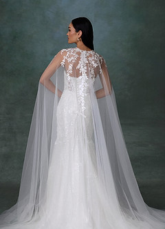 Azazie Chelley Vestidos de novia Vestido Diamante Blanco de Tul de Corte Sirena con Palabra de honor image10