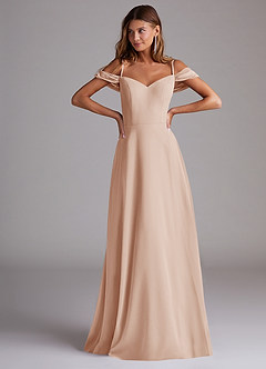 Azazie Marley Bridesmaid Dresses English Rose A-Line Off the Shoulder Chiffon Convertible Dress image4