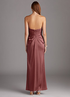 Azazie Lexie Bridesmaid Dresses Amethyst Sheath Strapless Stretch Satin Convertible Dress image3