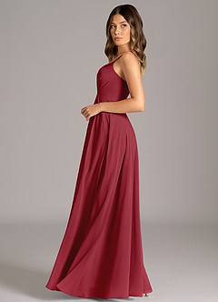 Azazie Amani Suknie dla druhen Linia A Pofałdowany Szyfon Do ziemi Sukienka image3