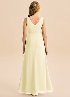 Azazie Floris Junior Robe Trapèze en Mousseline de soie Plissée Sorbet Citron image3