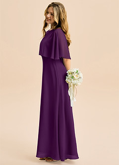 Azazie Maris Junior Grape A-Line Chiffon Dress image3