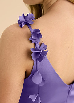 Azazie Gumdrop Junior Tahiti Empire Pleated Stretch Satin Dress image8
