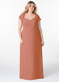 Azazie Syenna Bridesmaid Dresses MAI TAI A-Line Ruched Chiffon Dress image6