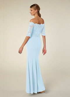 Azazie Jette Mother of the Bride Dresses Sky Blue Mermaid Off the Shoulder Lace Dress image5