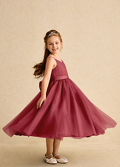 Azazie Patootie vestidos de niña de las flores Vestido de Granada de Tul de Corte En A con Tirante Espagueti image3